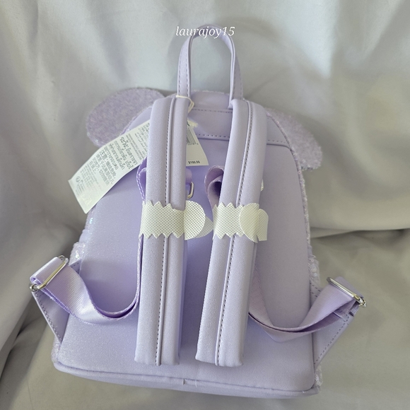 🌞SOLD🌞 Disney Parks Loungefly Opalescent Lavender Sequin Backpack Minnie Mouse - Picture 7 of 12